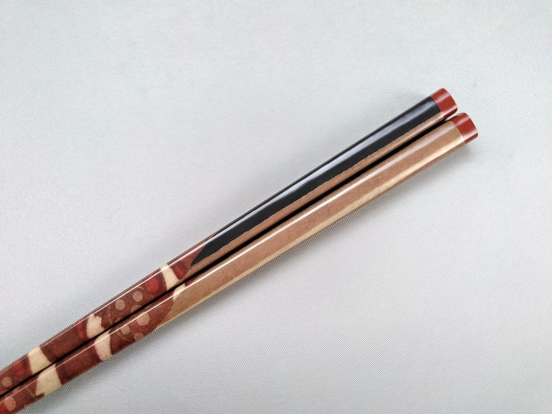 Natural Wooden Chopsticks with Striped Pattern - Crafted By Hashikura Matsukan