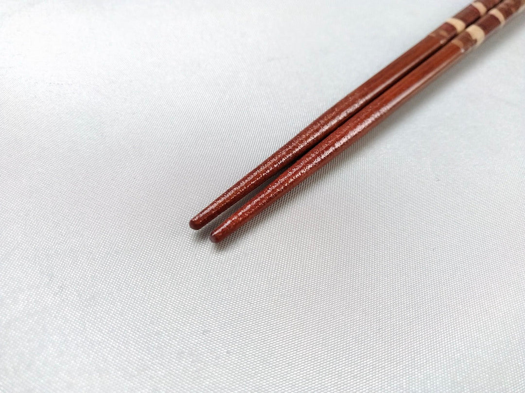 Natural Wooden Chopsticks with Striped Pattern - Crafted By Hashikura Matsukan