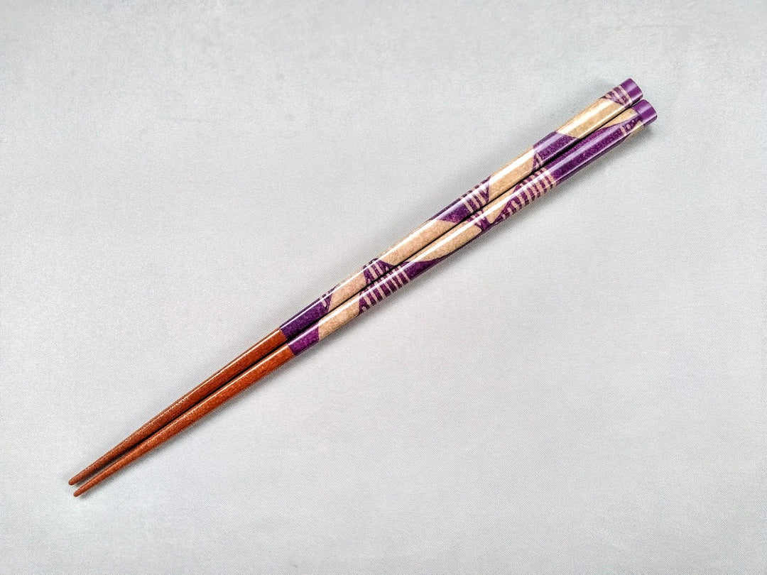 Natural Wooden Chopsticks Flower Petals Purple - Crafted By Hashikura Matsukan