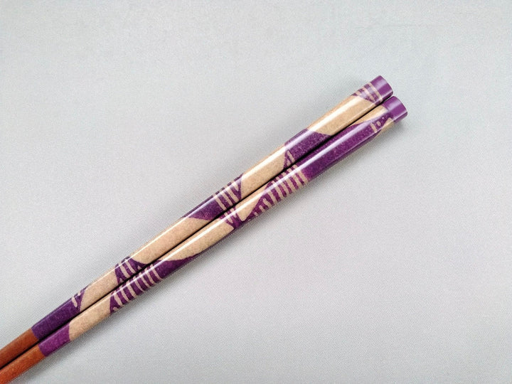 Natural Wooden Chopsticks Flower Petals Purple - Crafted By Hashikura Matsukan