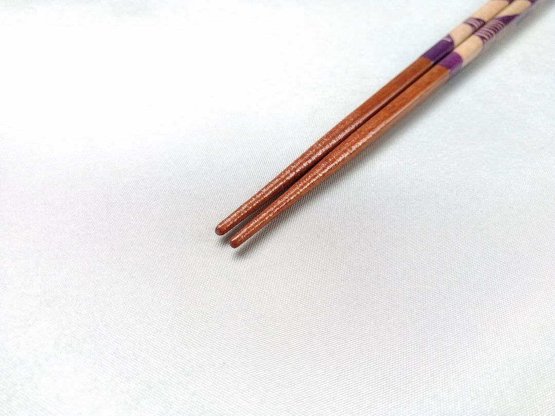 Natural Wooden Chopsticks Flower Petals Purple - Crafted By Hashikura Matsukan