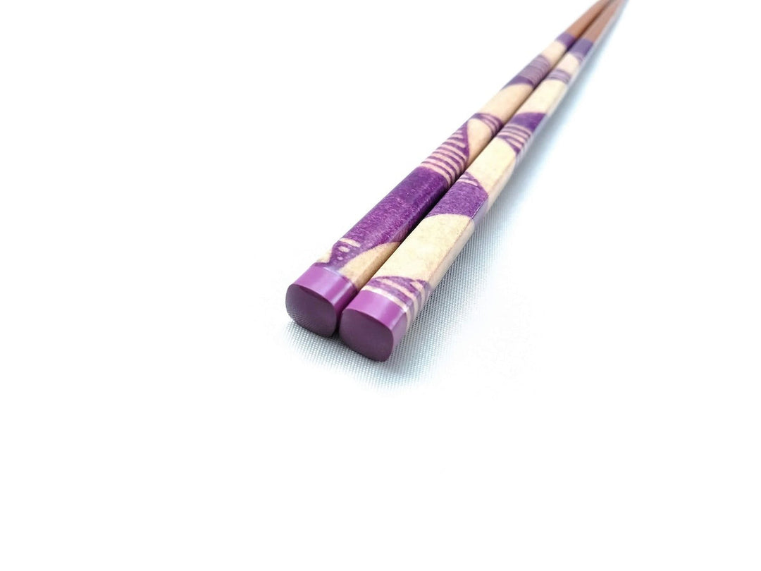 Natural Wooden Chopsticks Flower Petals Purple - Crafted By Hashikura Matsukan