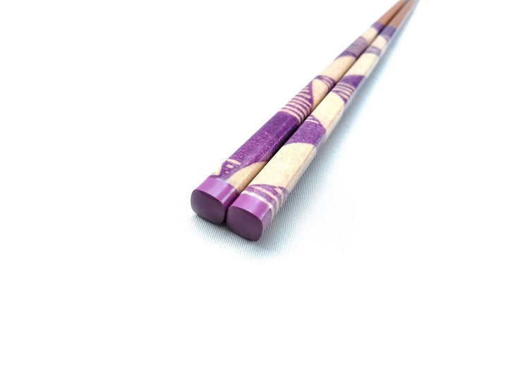 Natural Wooden Chopsticks Flower Petals Purple - Crafted By Hashikura Matsukan