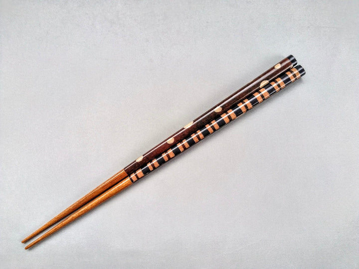 Natural Wooden Chopsticks with Polka Dot Pattern - Crafted By Hashikura Matsukan