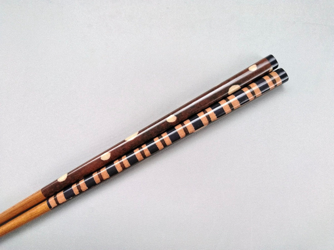 Natural Wooden Chopsticks with Polka Dot Pattern - Crafted By Hashikura Matsukan