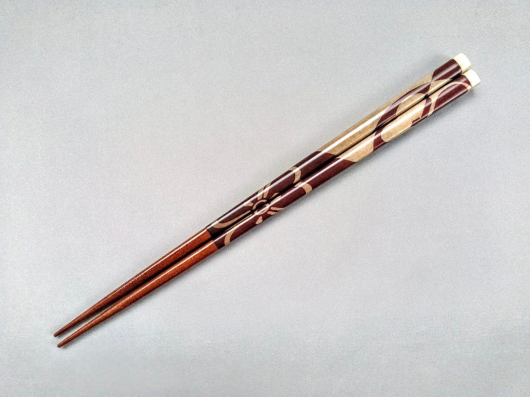 Natural Wooden Chopsticks with Flower Pattern - Crafted By Hashikura Matsukan