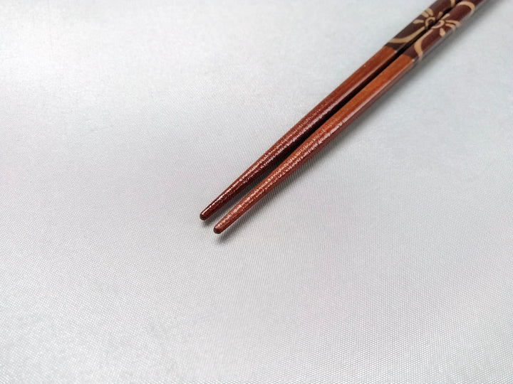 Natural Wooden Chopsticks with Flower Pattern - Crafted By Hashikura Matsukan