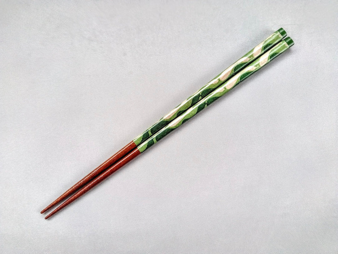 Natural Wooden Chopsticks Hisago Yellow Green - Crafted By Hashikura Matsukan