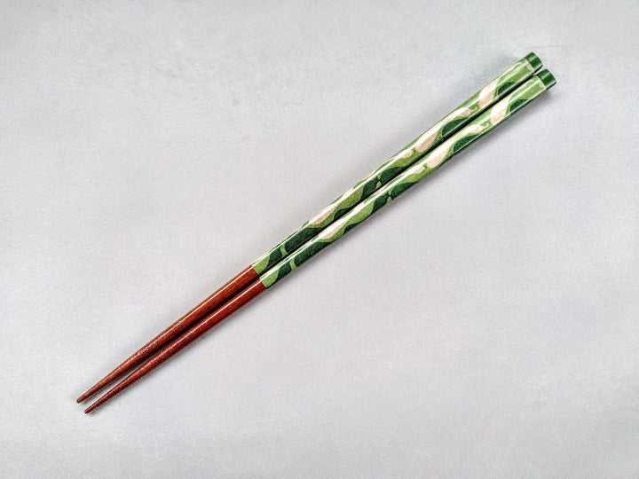 Natural Wooden Chopsticks Hisago Yellow Green - Crafted By Hashikura Matsukan