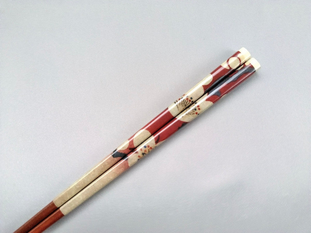Natural Wooden Chopsticks Plum Blossoms - Crafted By Hashikura Matsukan