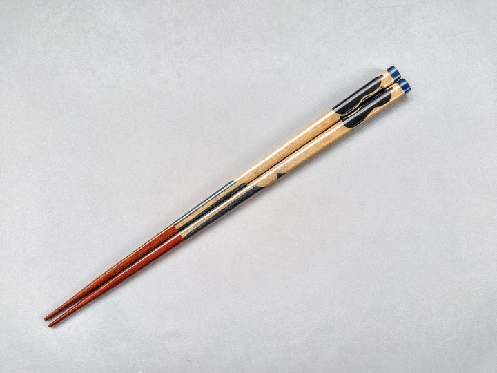Natural Wooden Chopsticks Hisago Navy Blue - Crafted By Hashikura Matsukan
