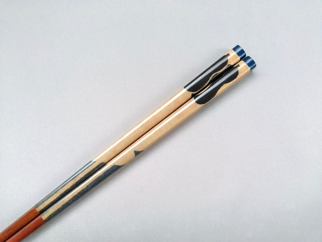 Natural Wooden Chopsticks Hisago Navy Blue - Crafted By Hashikura Matsukan