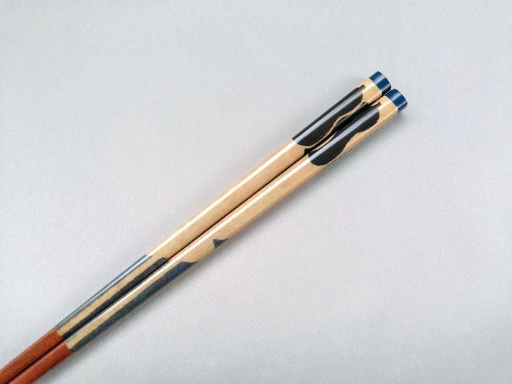 Natural Wooden Chopsticks Hisago Navy Blue - Crafted By Hashikura Matsukan