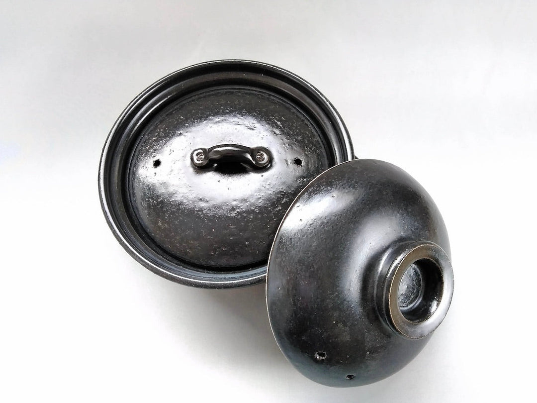 Black Glazed 2-Pot Pot - Crafted By Anraku kiln