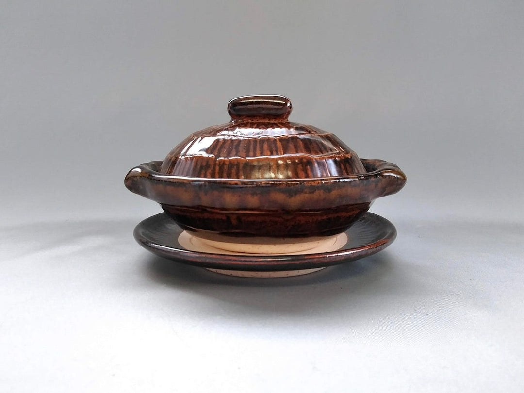 Brown Oval gratin with Plate - Crafted By Anraku Kiln