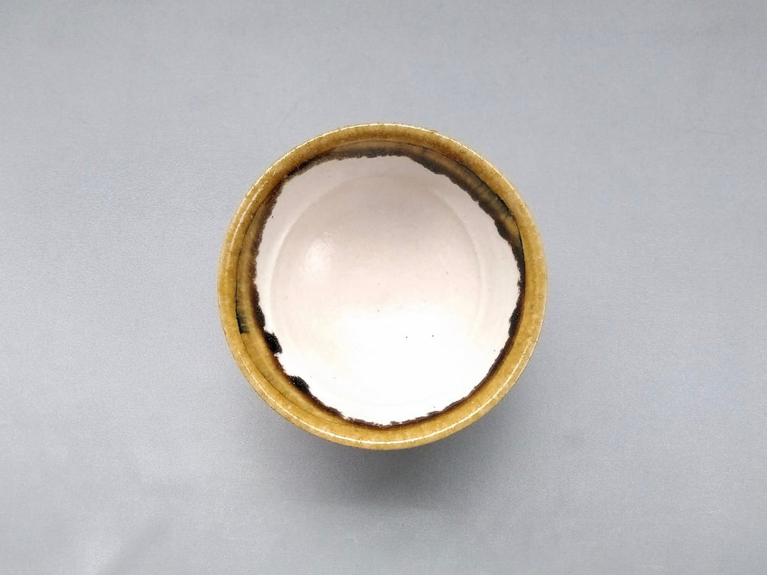 White Slip line engraved Black wrapped White dot Rice Bowl - Crafted By Kazuhito Yamamoto