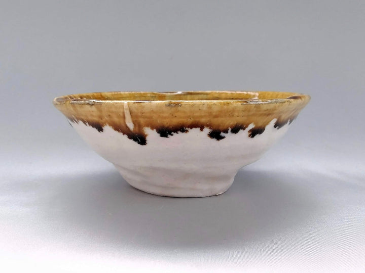 White Slip line engraved Yellow dot 5-Sun Pot - Crafted By Kazuhito Yamamoto