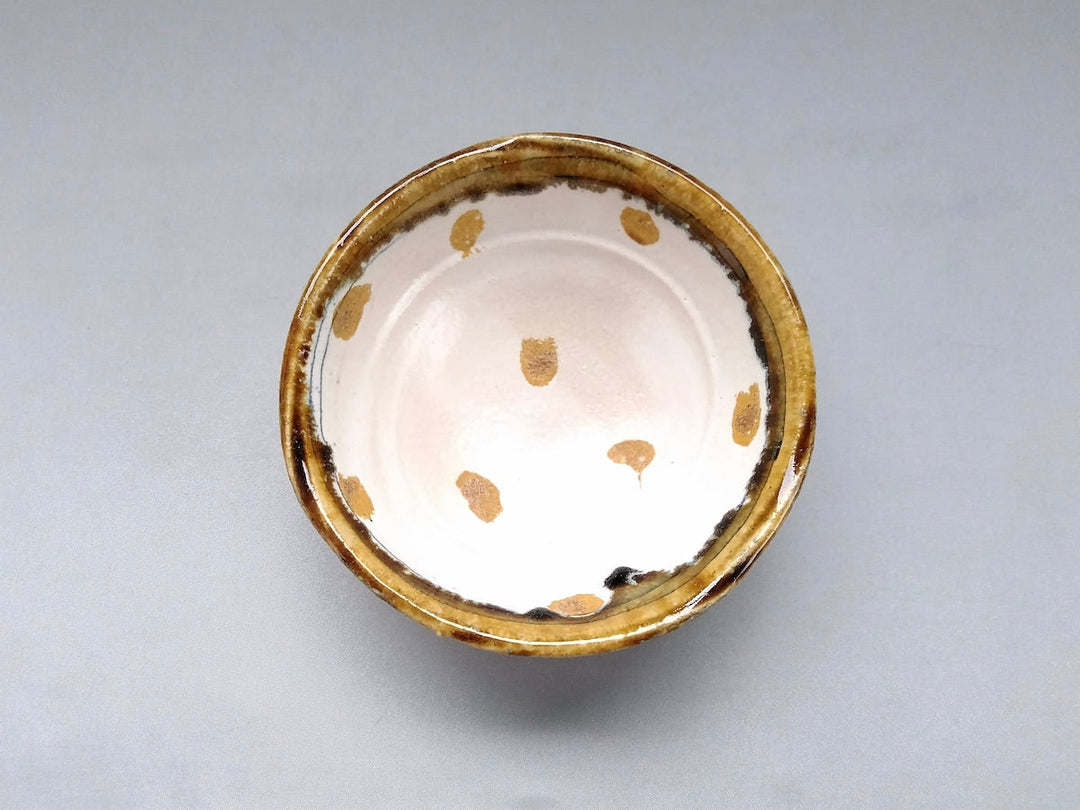 White Slip line engraved Yellow dot 5-Sun Pot - Crafted By Kazuhito Yamamoto