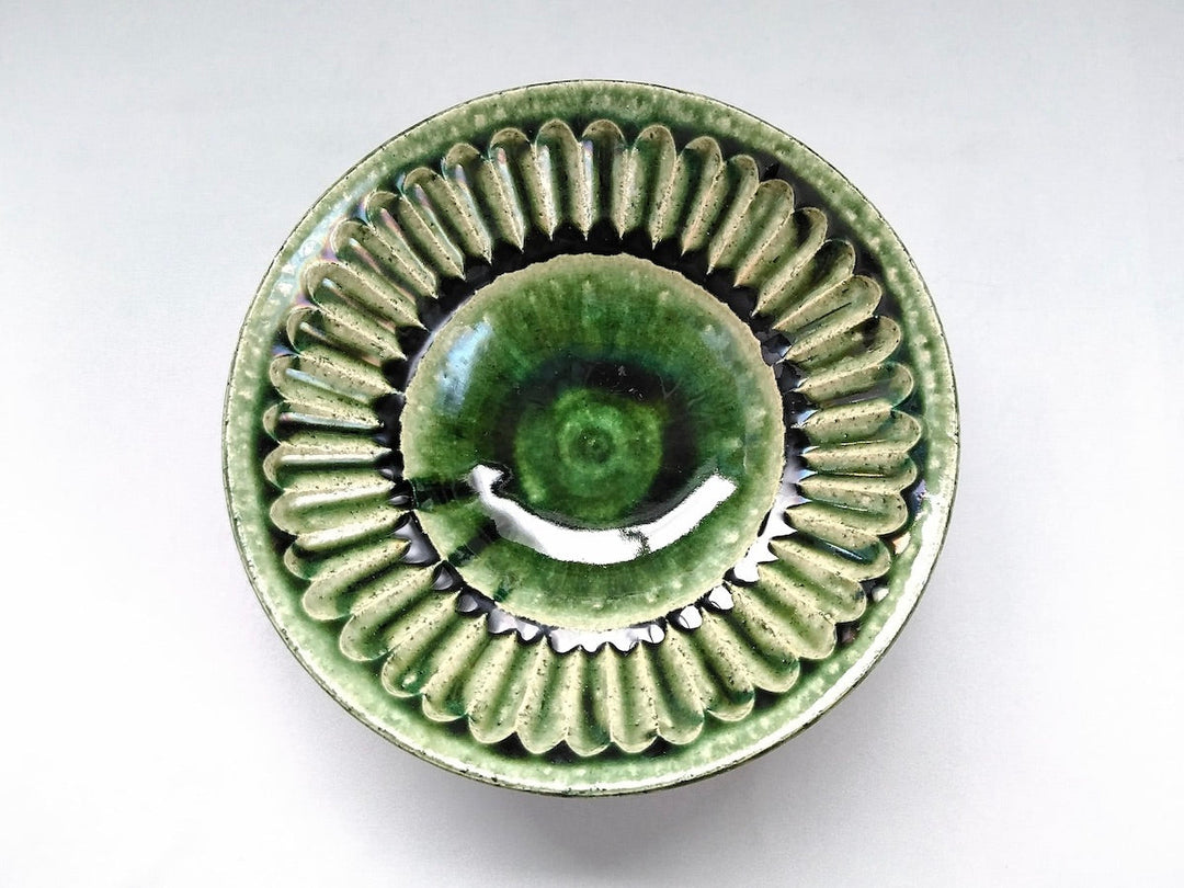Oribe Ridged Nakaochi 7-Sun Pot - Crafted By Renji Nakagaki