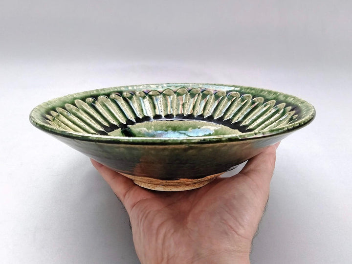 Oribe Ridged Nakaochi 7-Sun Pot - Crafted By Renji Nakagaki