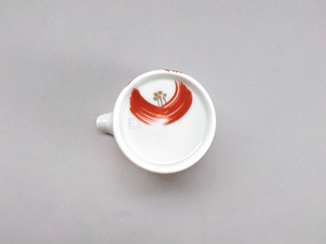 Red-painted Camellia Katakuchi Sake Pourer Kozukemaru - Crafted By Ippo Kiln