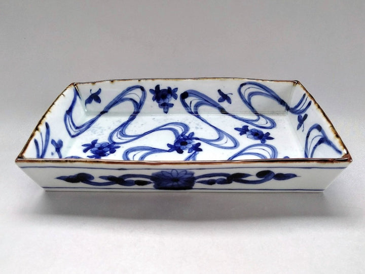 Underglazed Flowing water box Plate - Crafted By Kanemon Kiln