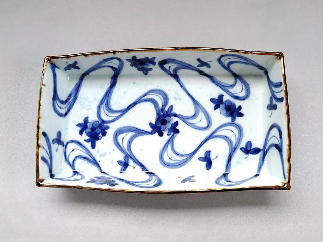 Underglazed Flowing water box Plate - Crafted By Kanemon Kiln