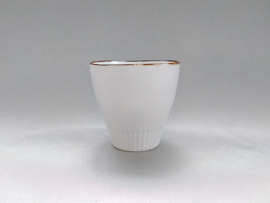 Ridged Tea Cup rust White mat - Crafted By Koyo Kiln