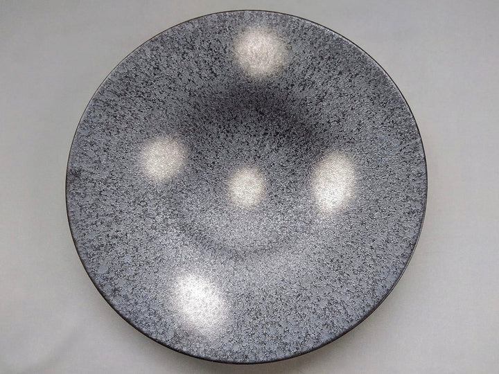 Five-sided Silver-blown 26cm Flat Plate — Hand-Glazed Japanese Porcelain by Toetsu Kiln