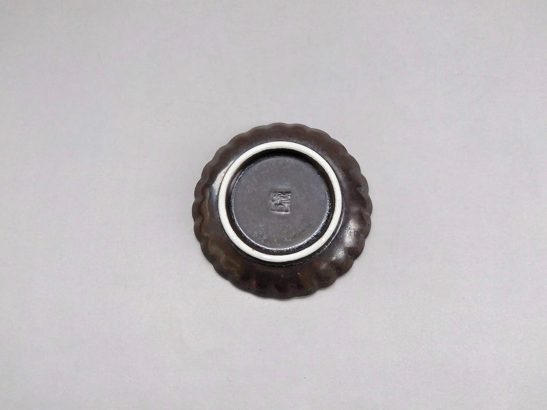 Black yuzu Silver painted Chrysanthemum Small Plate - Crafted By Toetsu Kiln