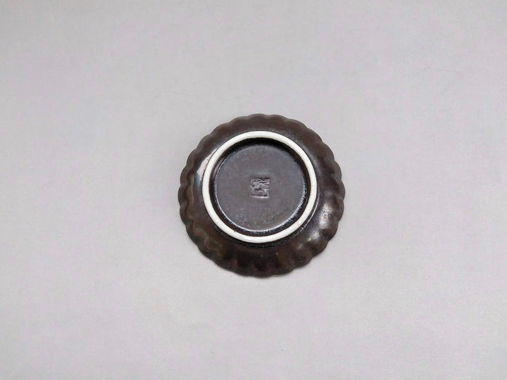 Black yuzu Silver painted Chrysanthemum Small Plate - Crafted By Toetsu Kiln