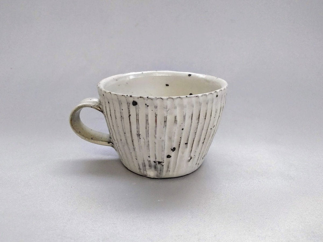 Mug with Kohiki Glaze and Carved Ridges — Hand-Glazed Japanese Pottery by Takuya Ohara