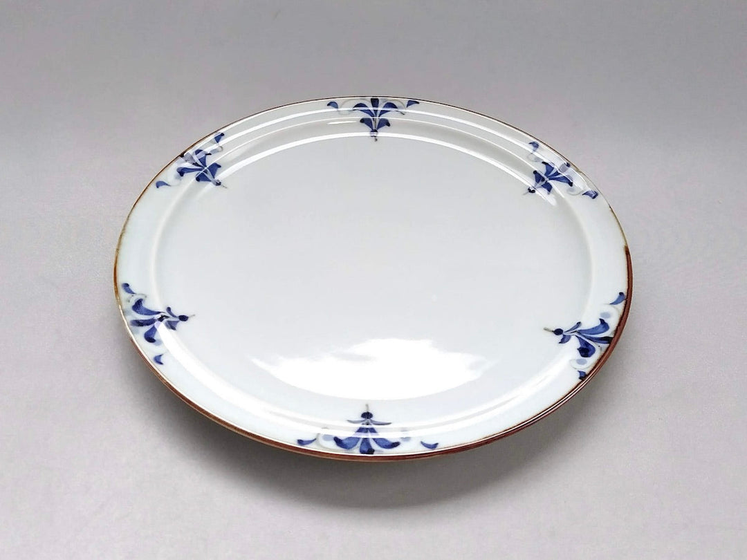 Rim Round Plate 7-Sun Plate Leaves — Hand-Glazed Japanese Porcelain by Koyo Kiln