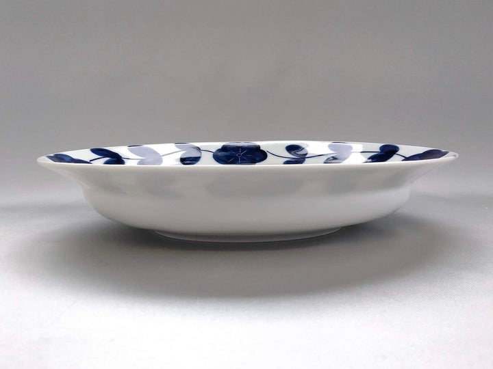 Rim Oval Plate with Underglazed Flowers - Crafted By Koyo Kiln