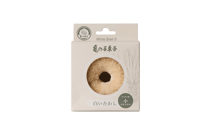White scrubbing brush sisal Small - Crafted By Kameko Tadako